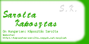 sarolta kaposztas business card