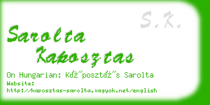 sarolta kaposztas business card
